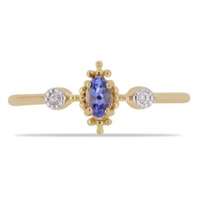 BUY TANZANITE GEMSTONE RING IN GOLD PLATED